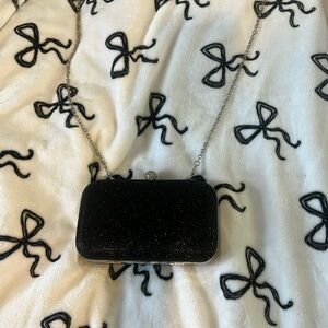 Glitter black clutch and crossbody